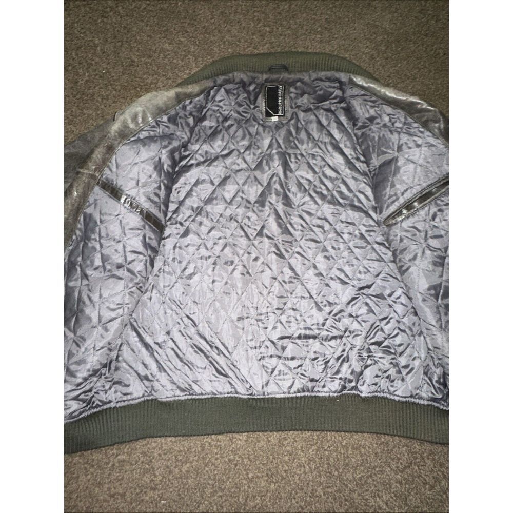 Knoles & Carter Bomber Coat 4XL Olive‎ Green Leather Button Zip Up Quilted Men - Picture 9 of 14